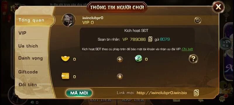 mở 1 tài khoản cược hợp lệ 