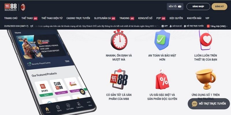 Tải app M88 để có trải nghiệm mượt mà