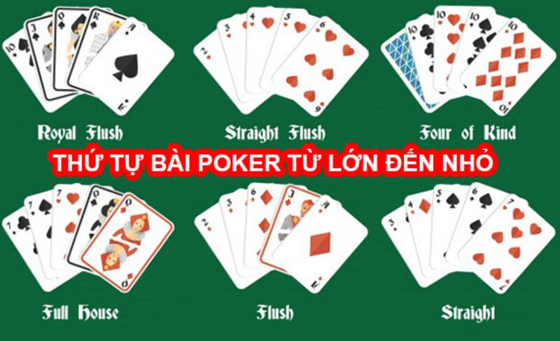 Thứ tự các hand bài lớn đến nhỏ trong poker